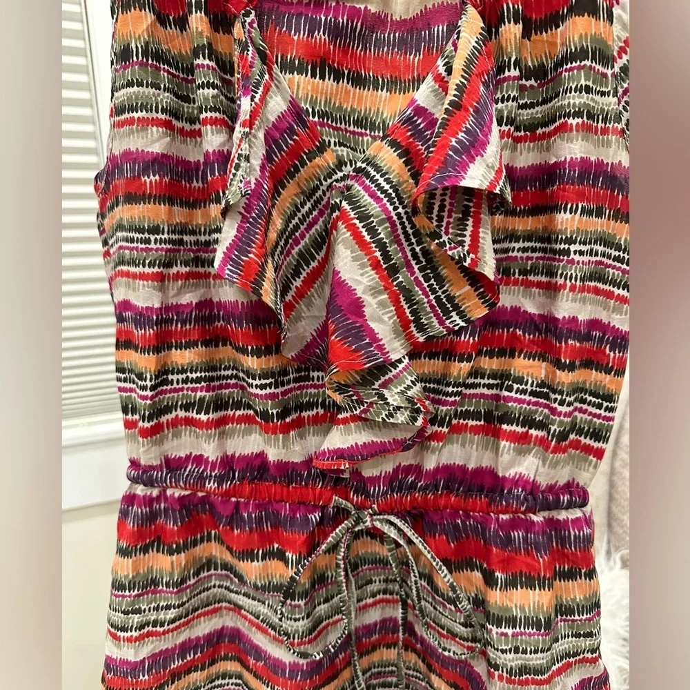 Banana Republic Ruffle Front Sleeveless Printed Blouse XS